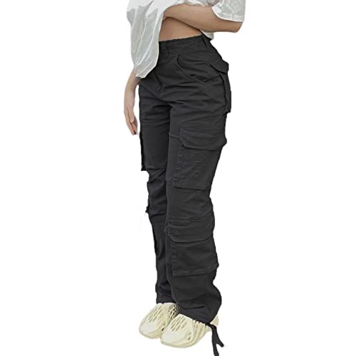 Viatabuna High Waisted Cargo Pants for Women Baggy Y2k Straight